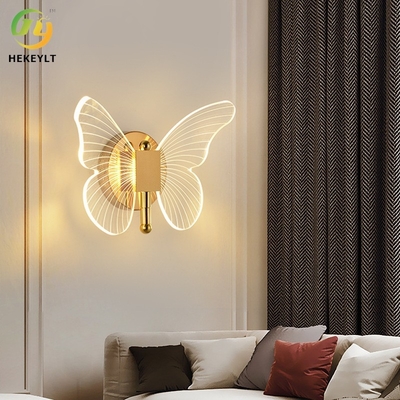 Đèn tường hiện đại hình bướm sang trọng Giường khách sạn và phòng ngủ Tường TV LED Đèn ba màu