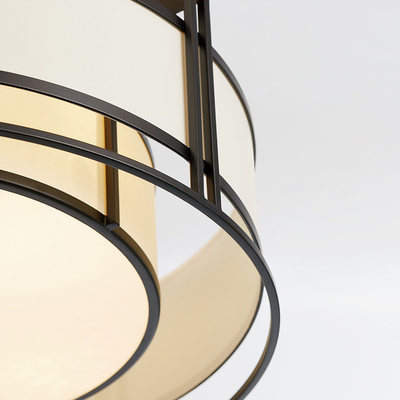 Modern Simple Circular Pendant Light Living Room Bedroom Dining Room Fabric Chandelier (Thiết kế đơn giản và tròn)