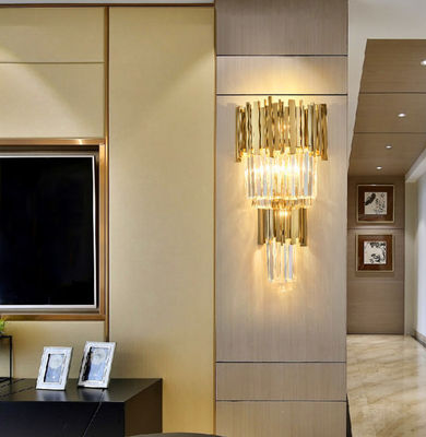 Chiều rộng 350mm Chiều cao 550mm Đèn tường pha lê thủy tinh hậu hiện đại cho khách sạn