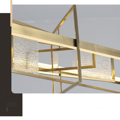 Mạ phần cứng LED vàng Tân + Acrylic Kim loại hình học Ánh sáng mặt dây chuyền hiện đại