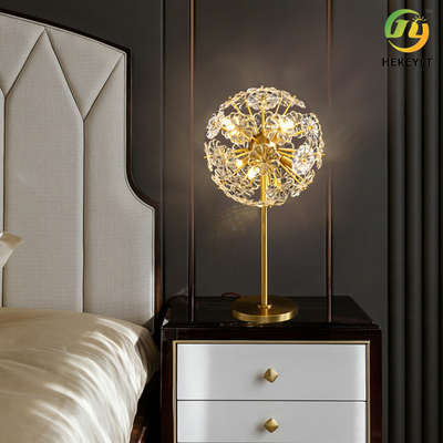Đèn bàn đầu giường bằng pha lê đồng G9 X 6 cho khách sạn gia đình
