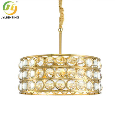 Vàng trong suốt bằng kim loại E14 Bóng đèn pha lê Mặt dây chuyền Ánh sáng Phòng khách Trang trí trong nhà