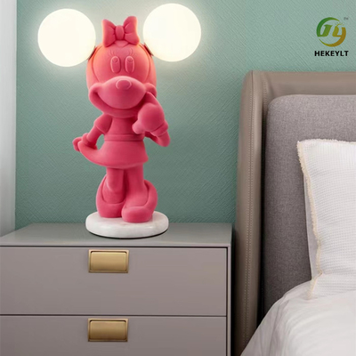 Resin Glass G4 Đèn ngủ đầu giường Phim hoạt hình chuột Mickey cho phòng ngủ bé gái