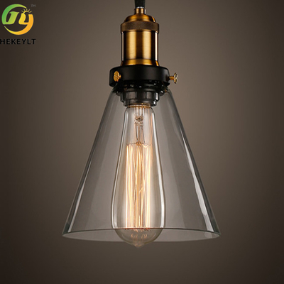 Cơ sở bóng đèn E26 LED hiện đại Mặt dây chuyền thủy tinh màu hổ phách Ánh sáng trang trí trong nhà thời trang