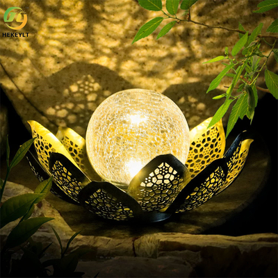 Đèn năng lượng mặt trời không thấm nước ngoài trời Crackle Globe Glass trang trí hoa sen