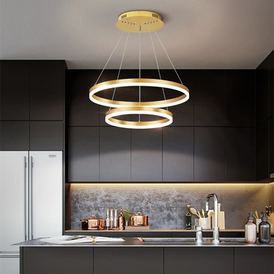 Đèn chùm LED âm trần hiện đại bằng nhôm acrylic Ánh sáng đèn chùm cho phòng ăn