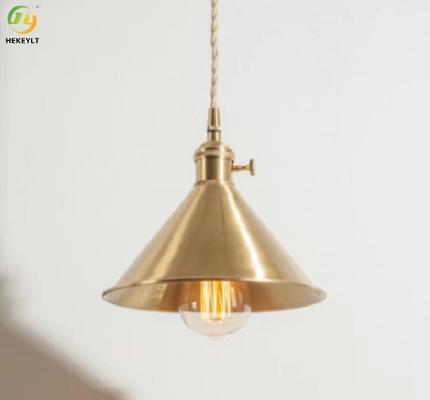 Chụp đèn kim loại đơn giản Đèn mặt dây chuyền cổ điển hiện đại Bóng đèn thủy tinh Trang trí trong nhà