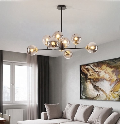 Bắc Âu Fancy LED Modern Blown Glass Ball Đèn chùm phòng ngủ Trang trí nội thất