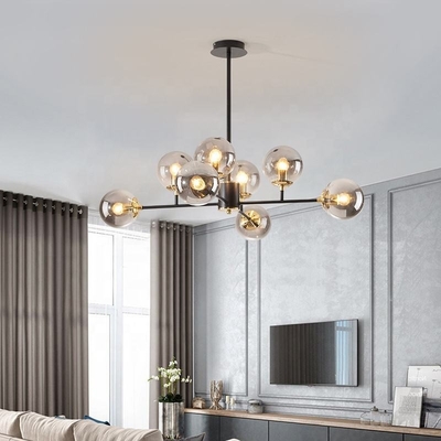 Bắc Âu Fancy LED Modern Blown Glass Ball Đèn chùm phòng ngủ Trang trí nội thất