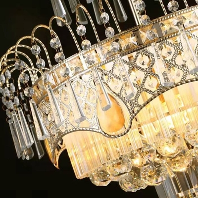 Đèn chùm pha lê Led đẹp hiện đại bằng vàng cho khách sạn và phòng khách