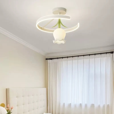 Thiết kế đèn trần LED Sense Valley Cream Lily cho phòng ngủ phòng khách