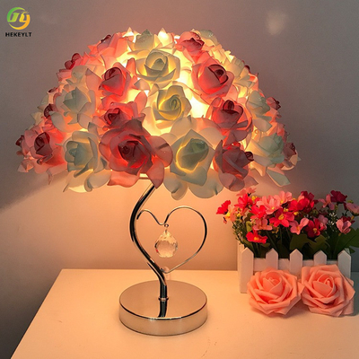 Đèn bàn hoa hồng L33 X H42CM cho phòng ngủ tân hôn đầu giường