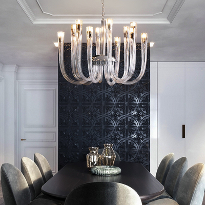 Post Modern Light Luxury Flower Glass LED Pendant Light Phòng khách Phòng ăn Phòng ngủ Đèn đèn