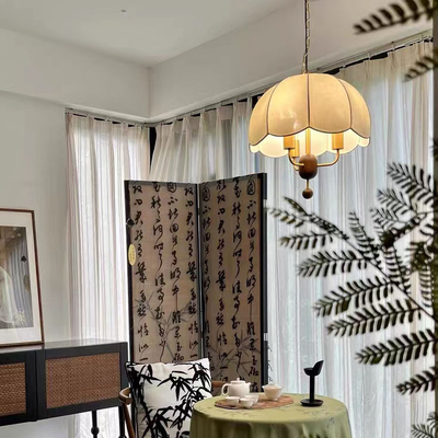 Pháp Vintage Cloth Pendant Lamp Phòng ăn Phòng ngủ Phong cách vải Table Bar Lamp