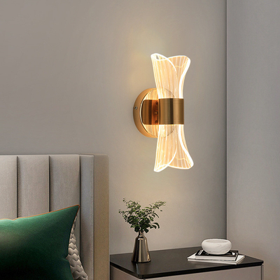 Modern LED Acrylic Metal Transparent Streamer Wall Light Cho phòng ngủ lối đi phòng khách