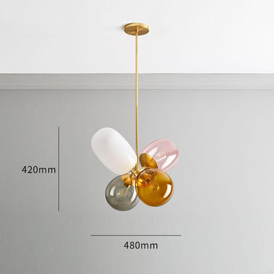 Chiều dài khinh khí cầu sáng tạo đơn giản 48cm Đèn mặt dây chuyền thủy tinh màu