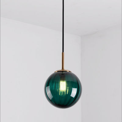 Ánh sáng mặt dây chuyền quả cầu thủy tinh hiện đại đầy màu sắc cho phòng ăn